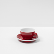 Red Cups & Saucers (Set of 6)