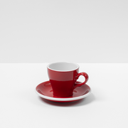 Red Cups & Saucers (Set of 6)