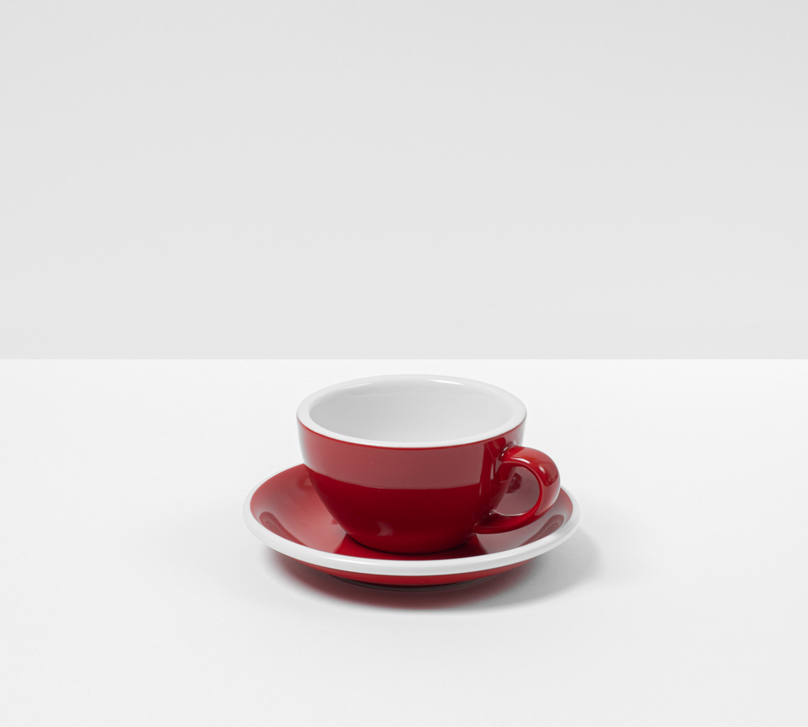 Red Cups & Saucers (Set of 6)