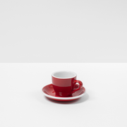 Red Cups & Saucers (Set of 6)