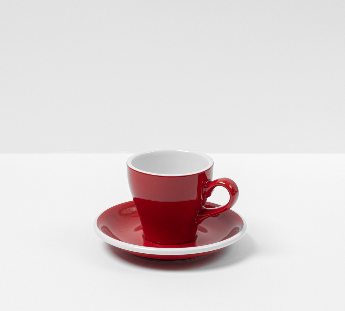 Red Cups & Saucers (Set of 6)